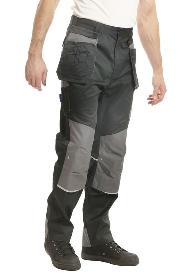 Goodyear Goodyear Men's Flex Knee Detachable Holster Pockets Work Trousers in Black - 2