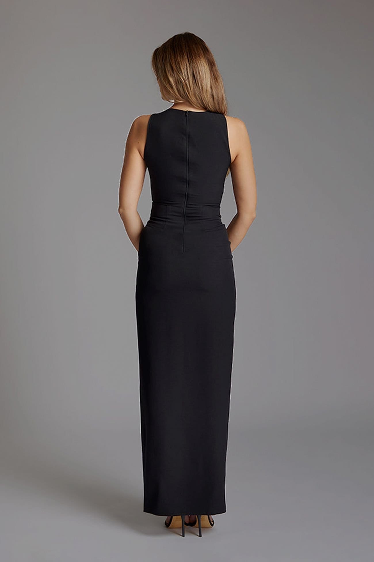 Vesper Vesper Women's Asymmetrical Detail Maxi Dress in Black - 4