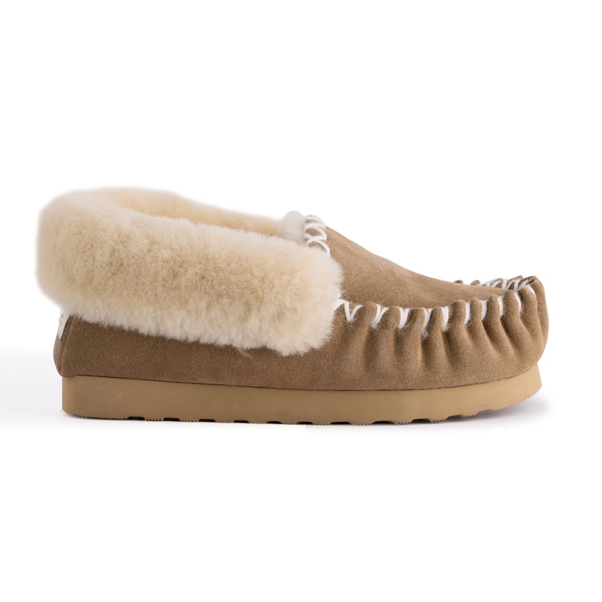 Aus Wooli Australia Aus Wooli Australia Women's Hand Stitched Sheepskin Moccasin in Tan - 2