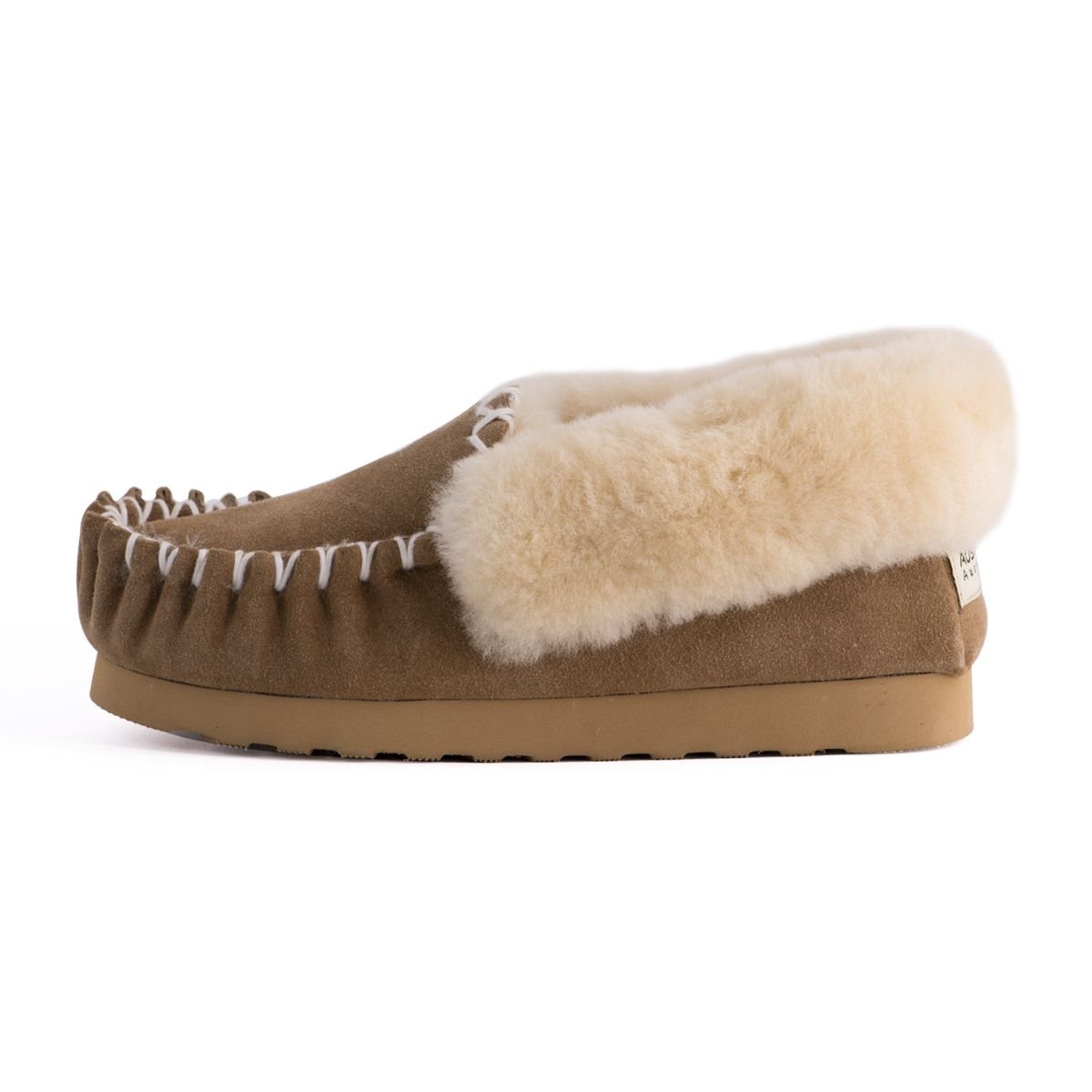 Aus Wooli Australia Aus Wooli Australia Women's Hand Stitched Sheepskin Moccasin in Tan - 4