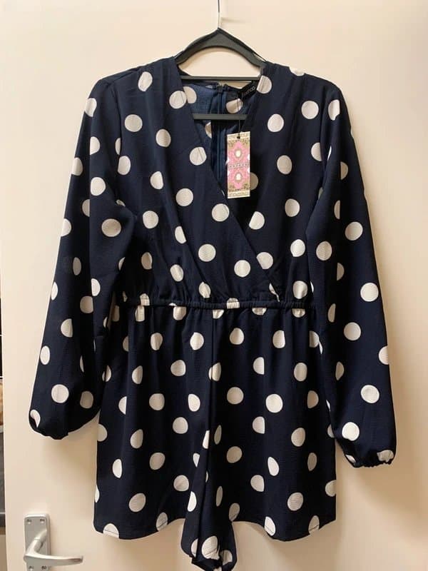 Boohoo Boohoo polka dot playsuit Uk 14