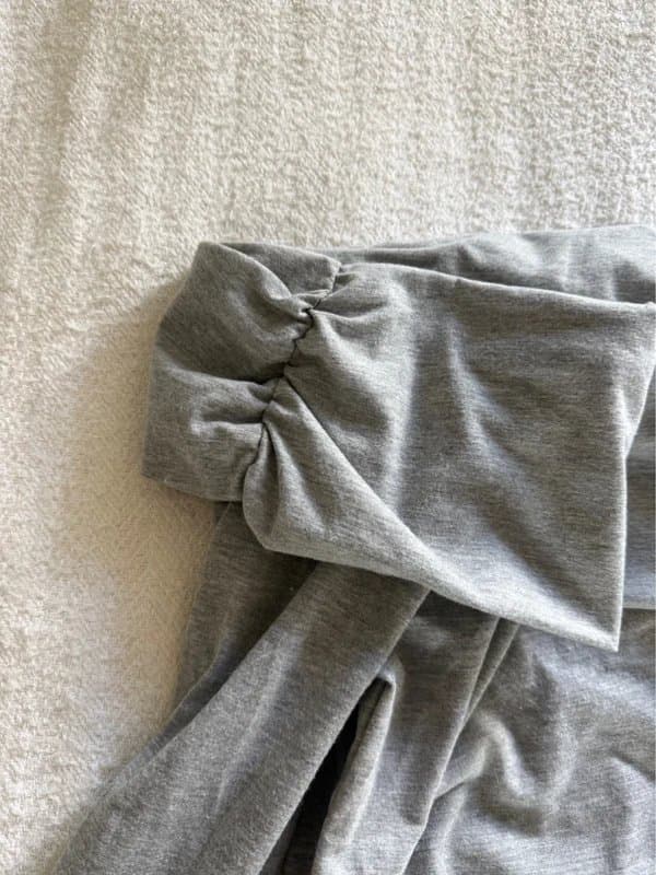 ASOS Design Grey flared sleeve off the shoulder top