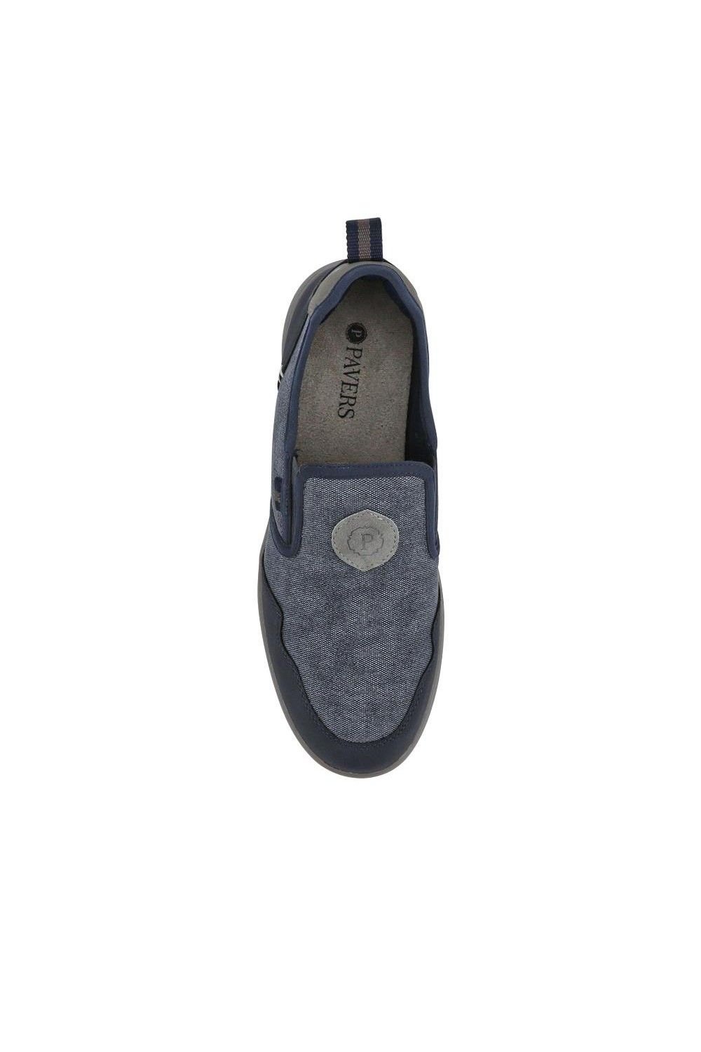 Pavers Pavers Men's Elasticated Fabric Slip-Ons in Navy - 4