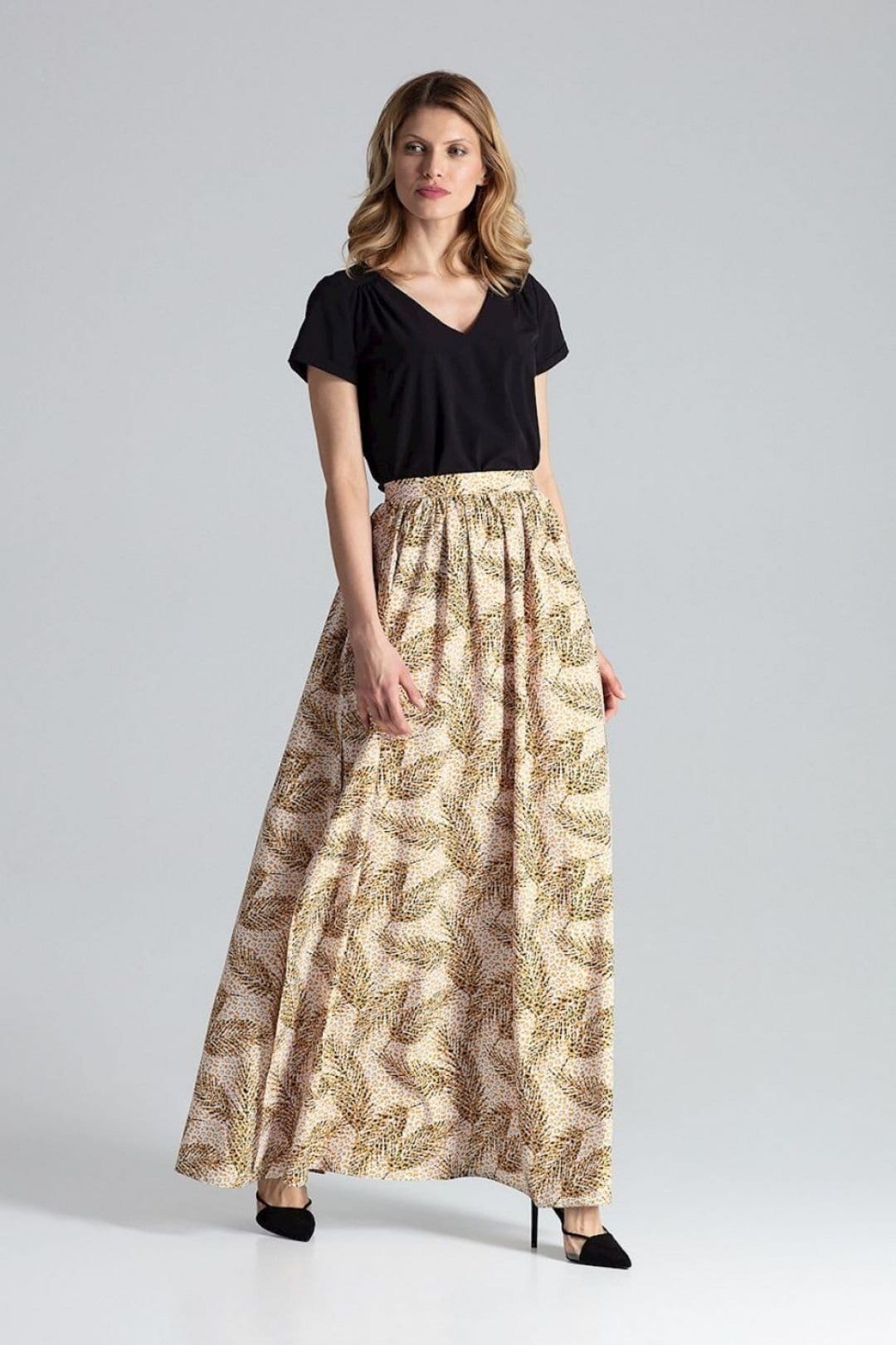 Love Lace Multicolor Long Wide Skirt with Side Slits