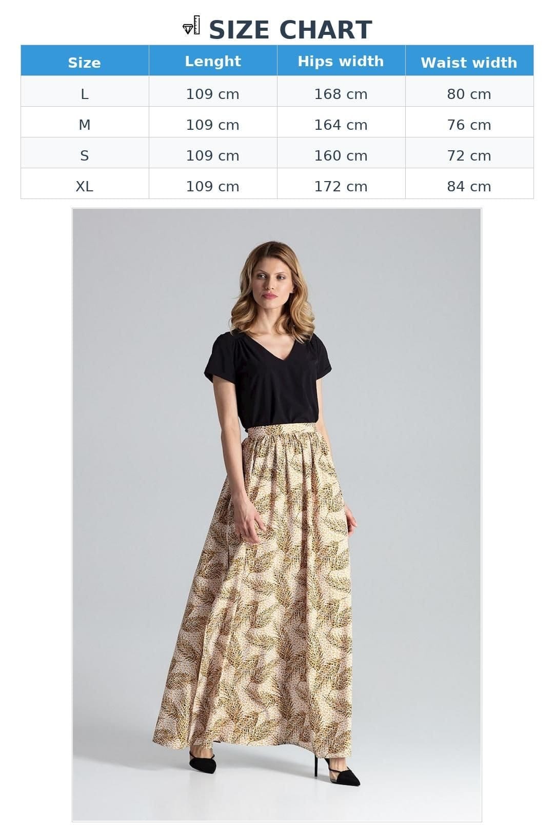 Love Lace Love Lace Women's Long Wide Skirt with Side Slits Creased Waist - 4