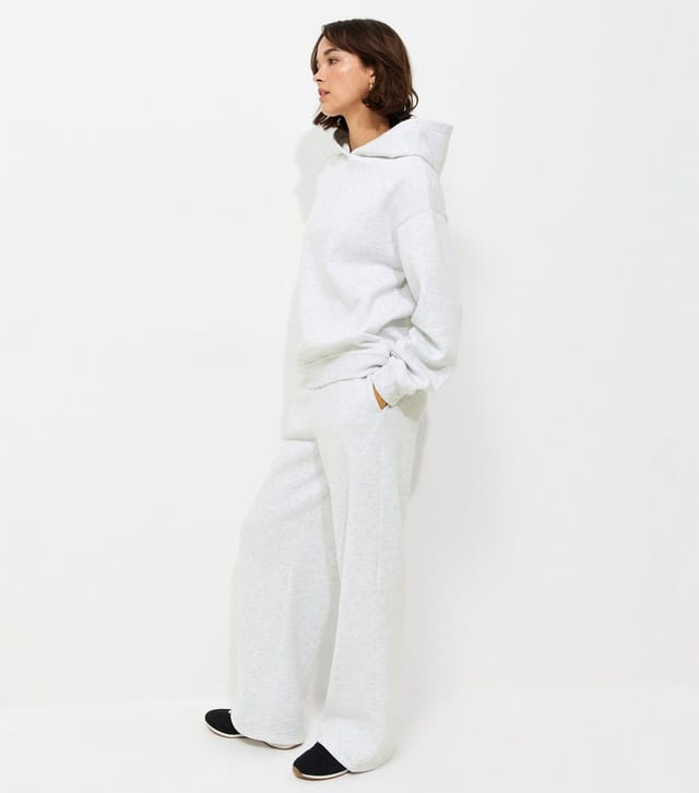New Look Women's Grey Marl Cotton Rich Long Sleeve Hoodie New Look - 3