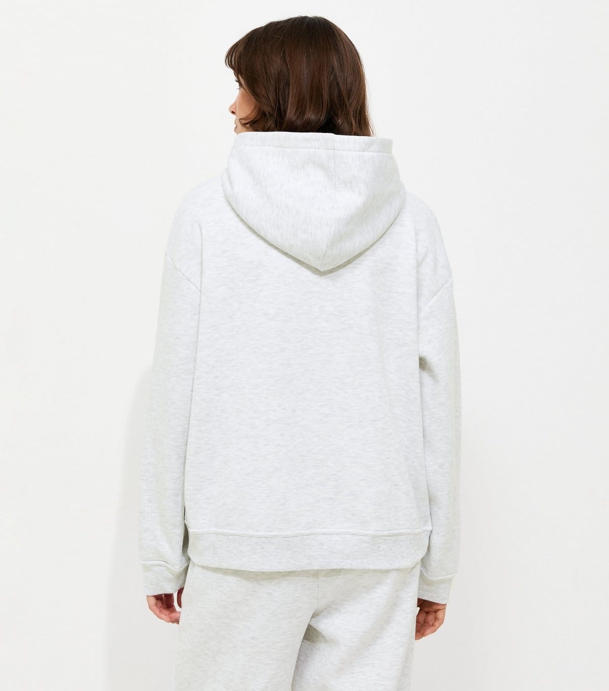 New Look Women's Grey Marl Cotton Rich Long Sleeve Hoodie New Look - 4