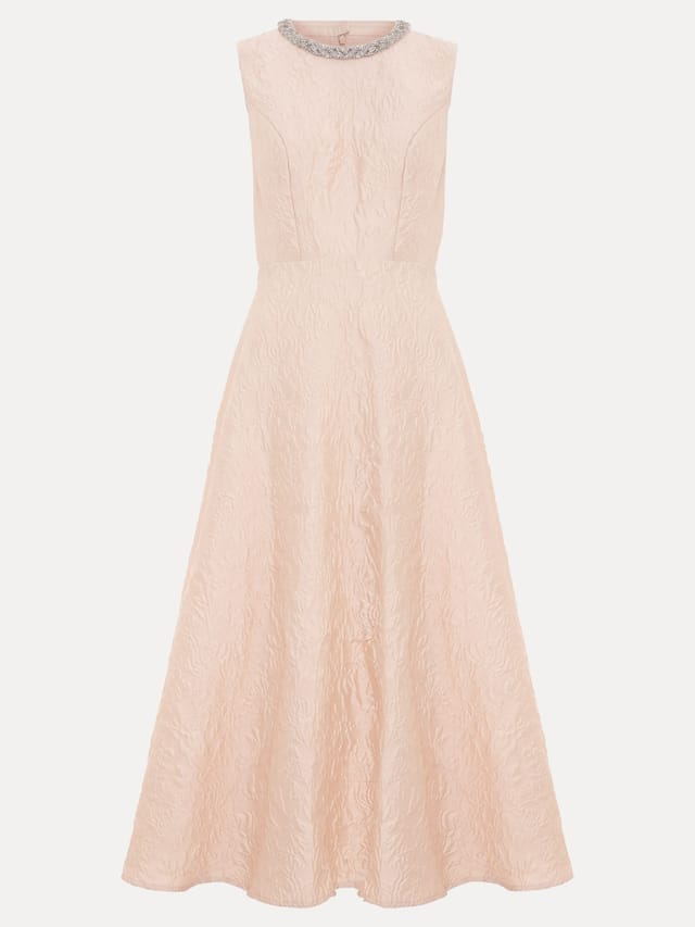 Phase Eight Phase Eight Women's Imani Embellished Neckline A-Line Dress in Cream - 2