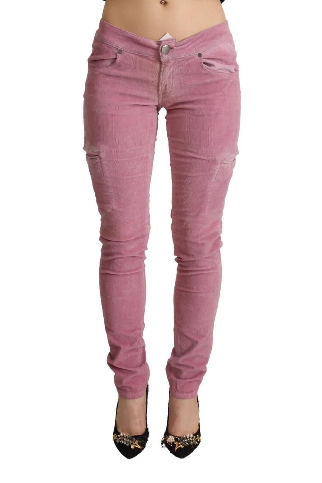 Acht Acht Pink Cotton Low Waist Skinny Denim Jeans