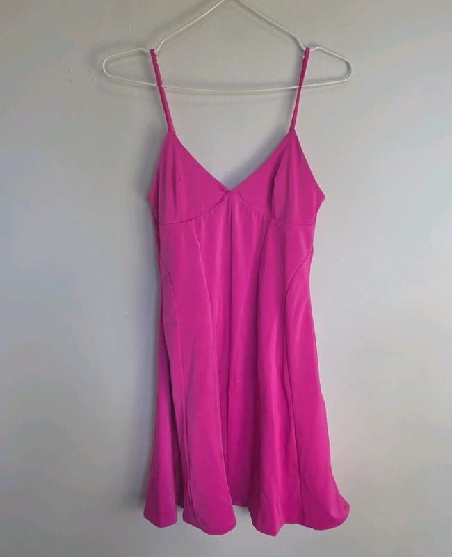 Oh Polly Hot Pink Polyester A-Line Mini Dress