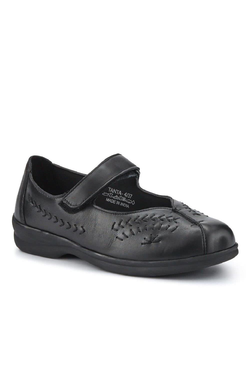 Easyfit Easyfit Women's Extra-Wide Leather Mary Janes in Black