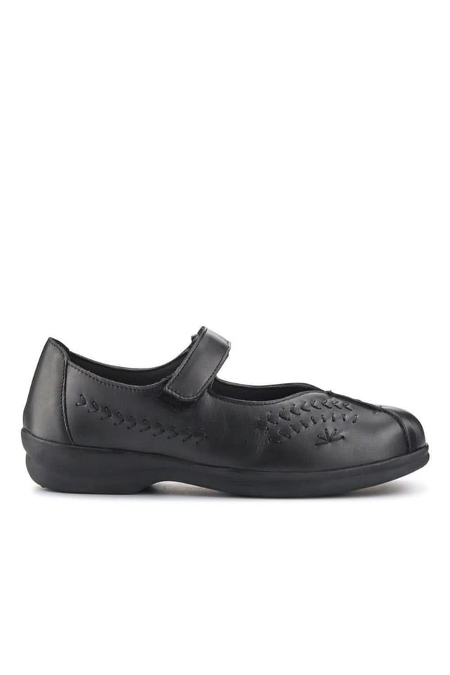 Easyfit Easyfit Women's Extra-Wide Leather Mary Janes in Black - 2