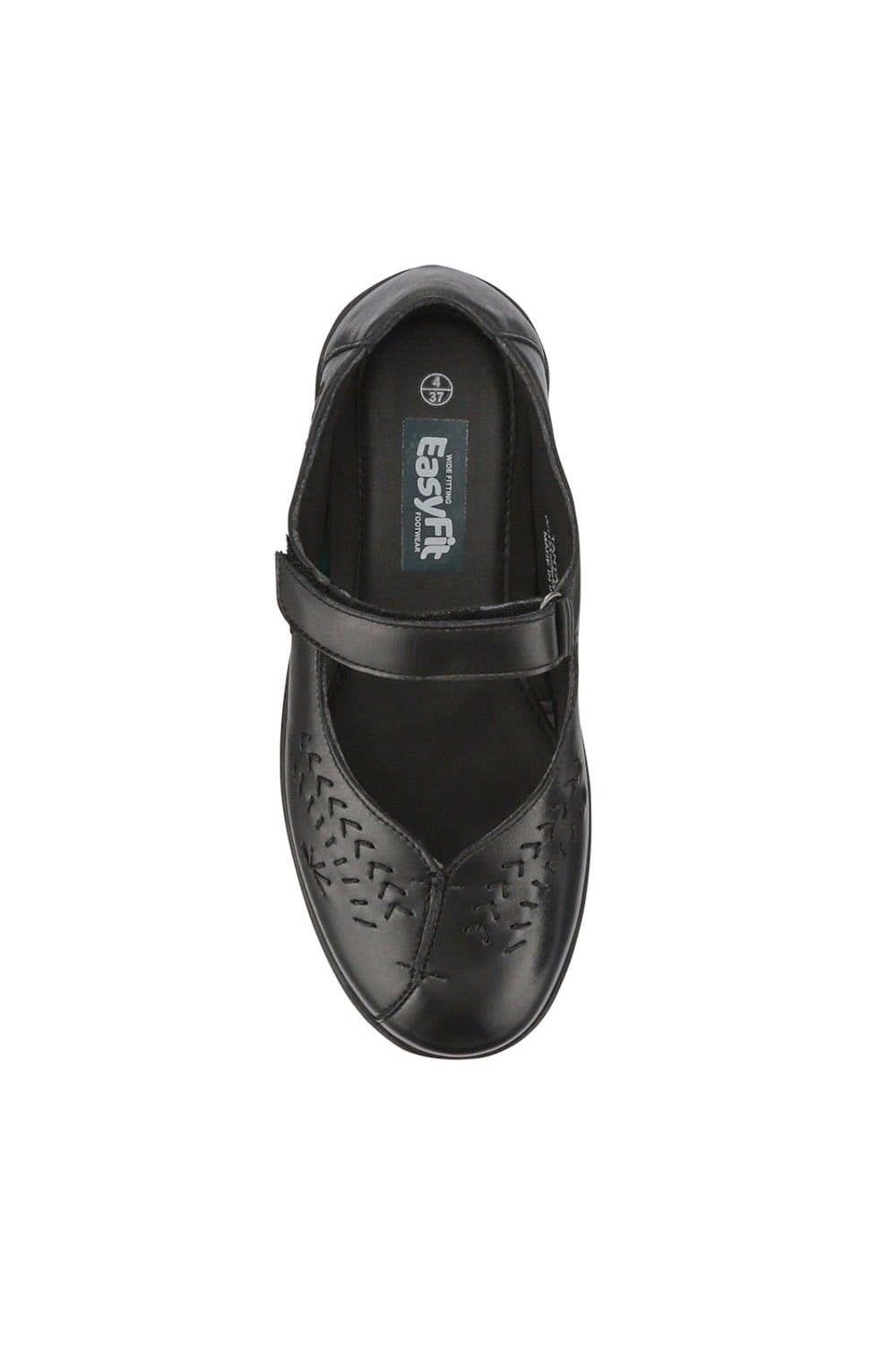 Easyfit Easyfit Women's Extra-Wide Leather Mary Janes in Black - 4