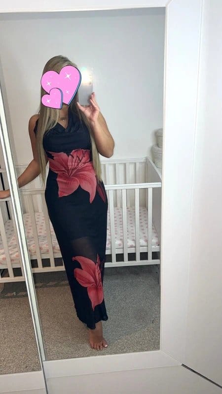 New Look Black Floral Print Cowl Halterneck Maxi Dress