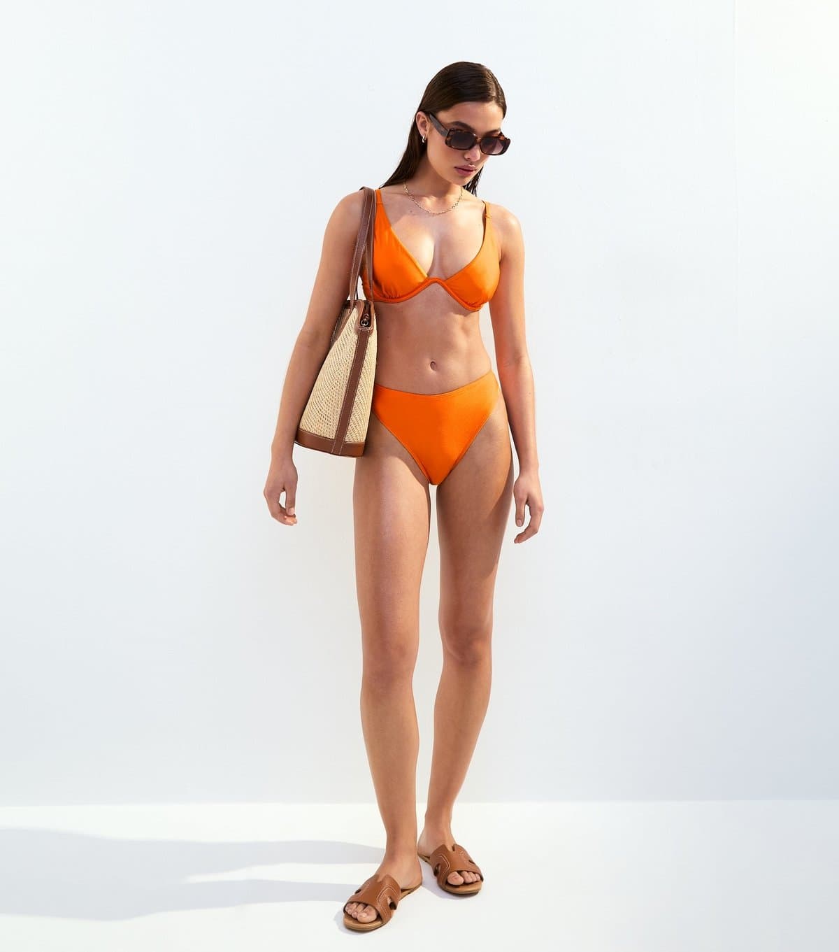 New Look New Look Bright Orange Hipster Bikini Bottoms