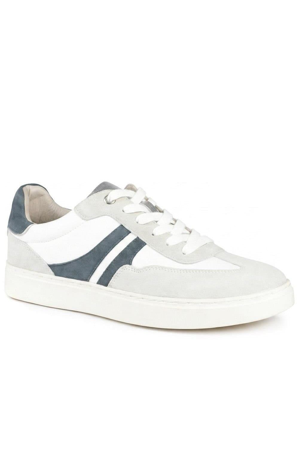 Jones Bootmaker Jones Bootmaker White Leather Lace-Up Trainers