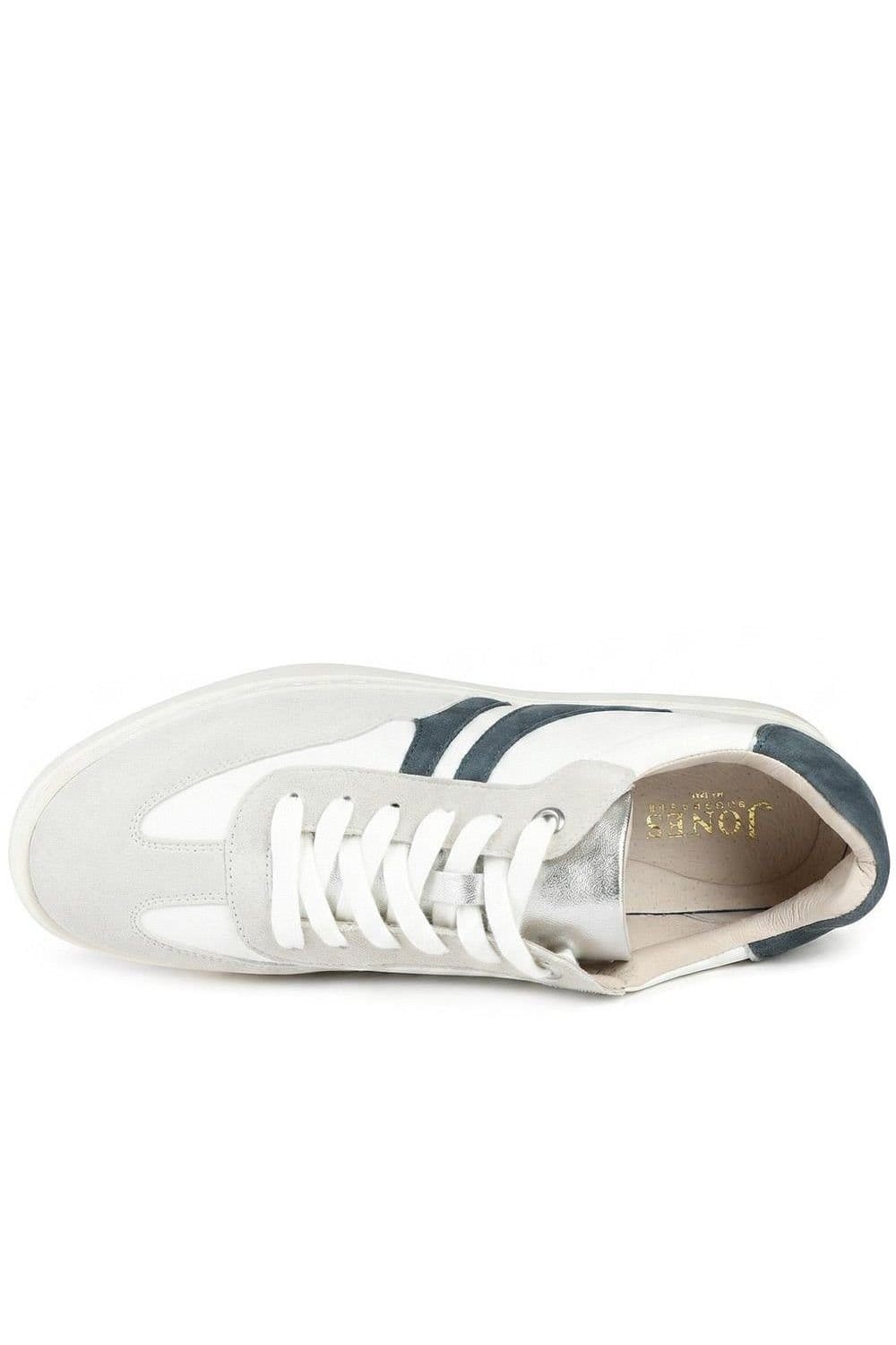 Jones Bootmaker Jones Bootmaker Women's Blanca Leather Lace Up Gum Sole Trainers in White - 4