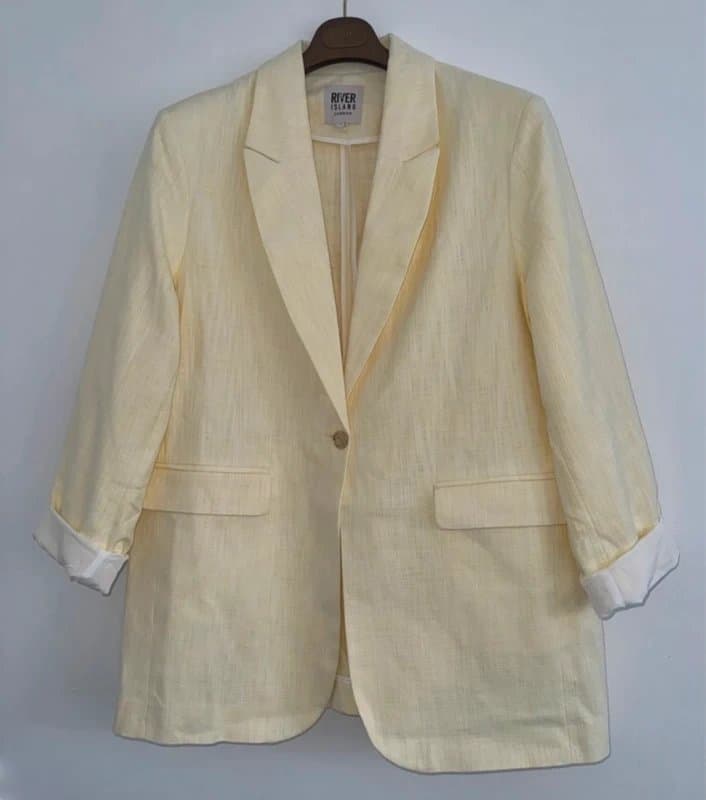 River Island New River Island plus cotton longline spring / summer blazer - beautiful- size 20