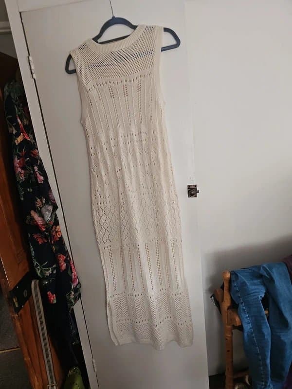 New Look New look long cream crochet dress