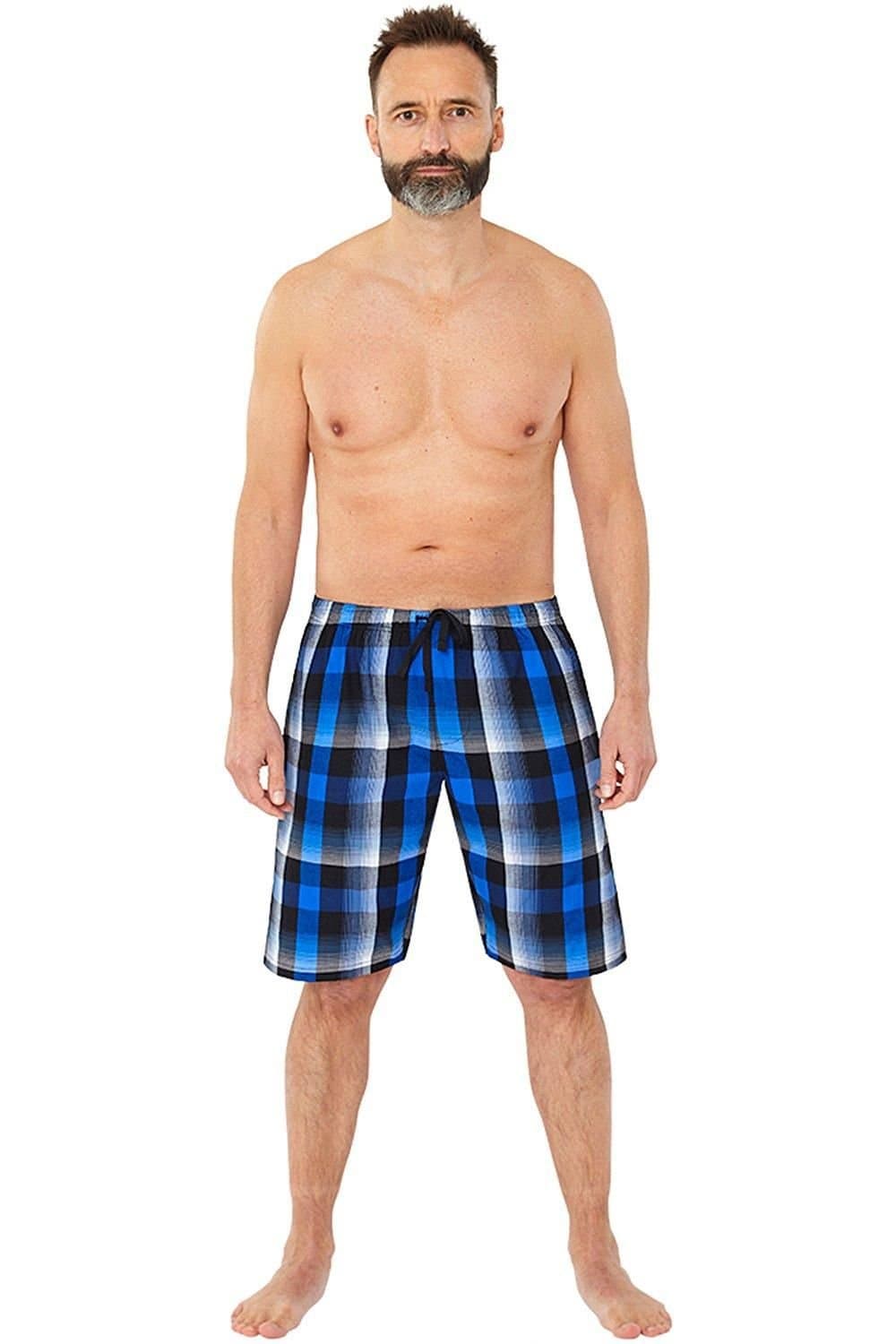 Just Essentials Just Essentials Men's Mens Check Pyjama Shorts in Royal