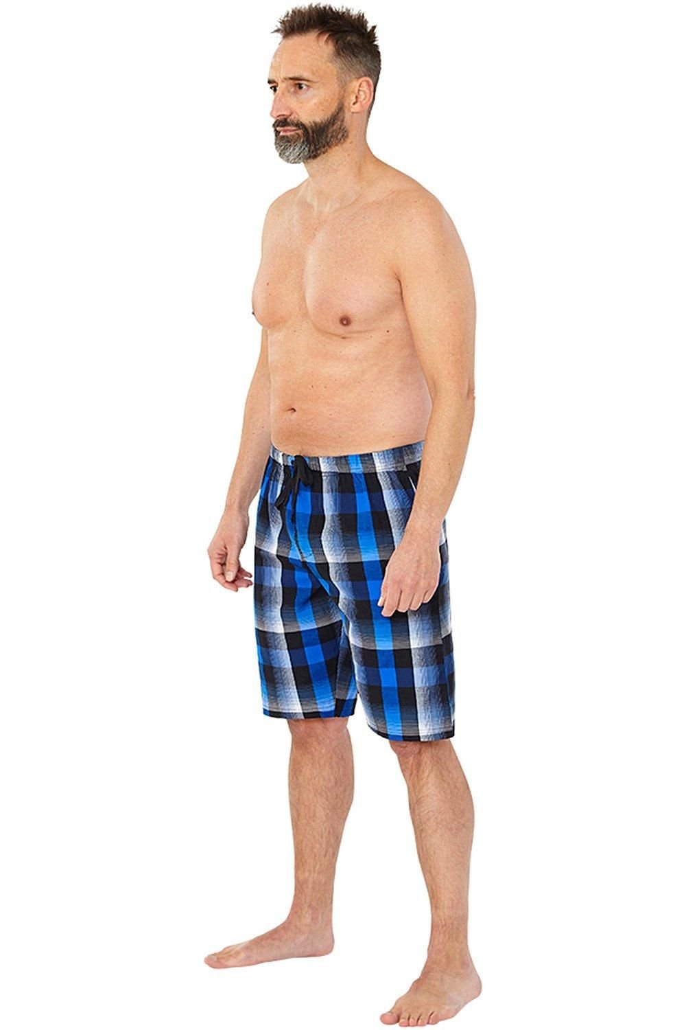 Just Essentials Just Essentials Men's Mens Check Pyjama Shorts in Royal - 2