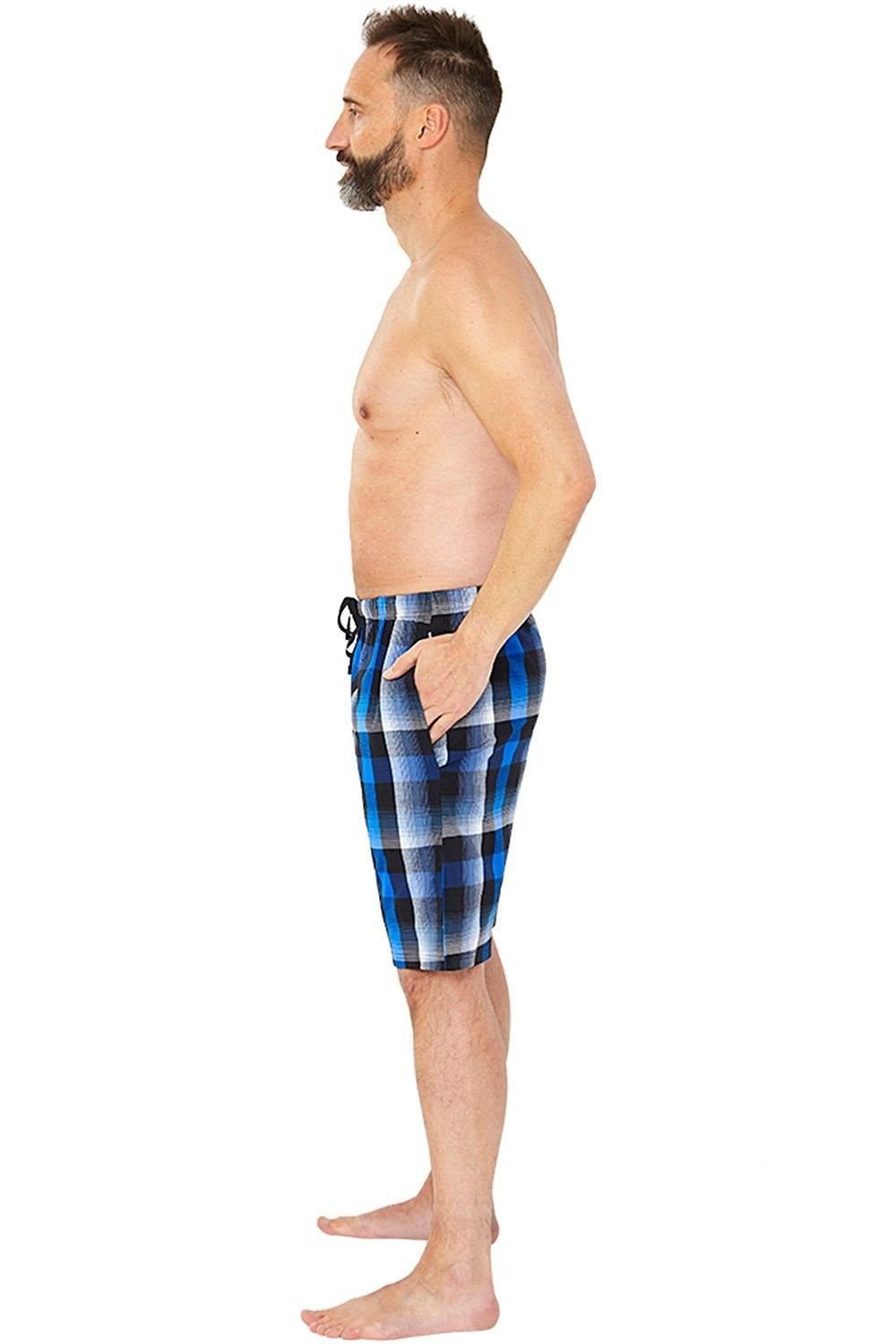 Just Essentials Just Essentials Men's Mens Check Pyjama Shorts in Royal - 3