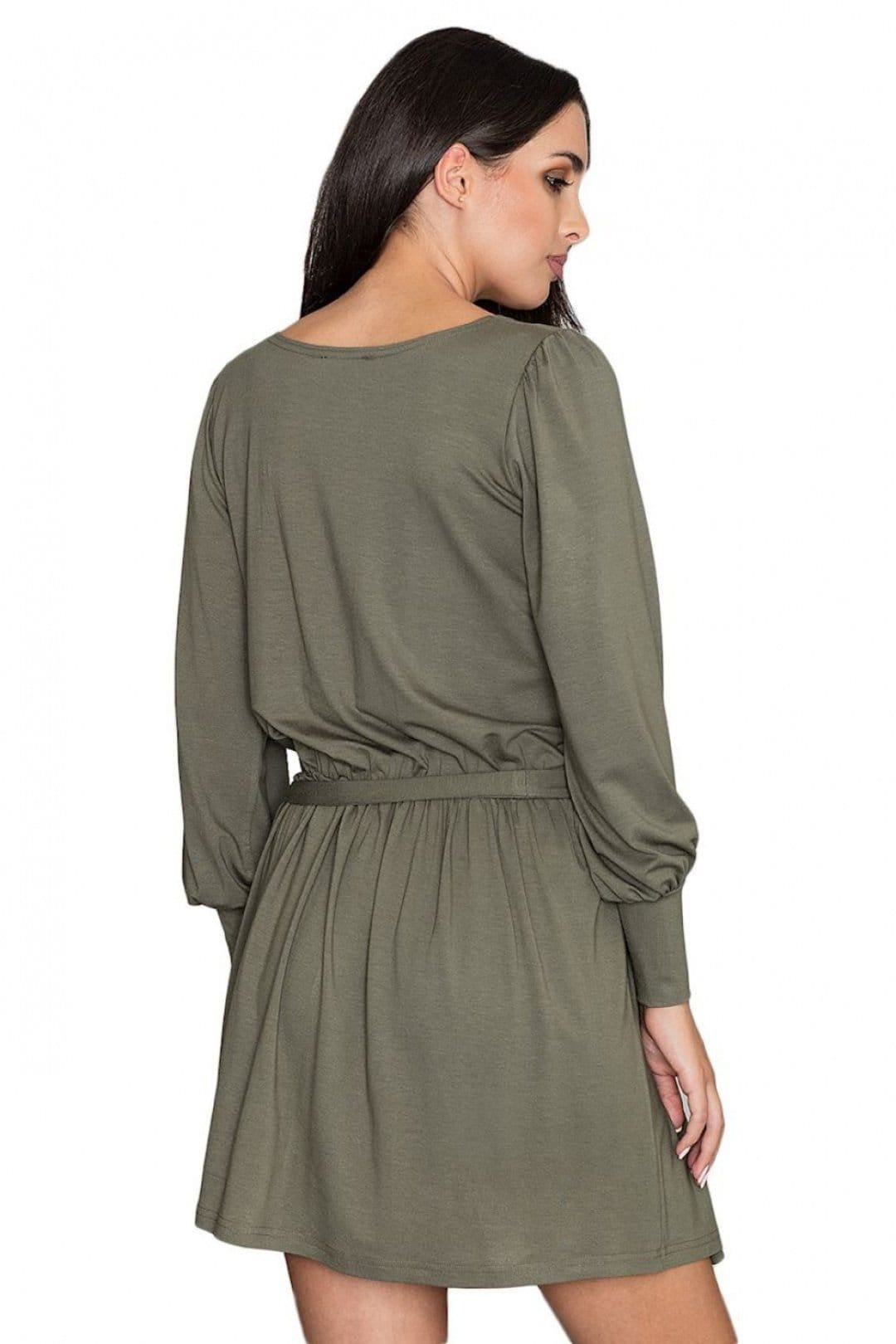 Love Lace Love Lace Women's Elegant Loose Long Sleeve Day Dress with Cuffs in Green - 4