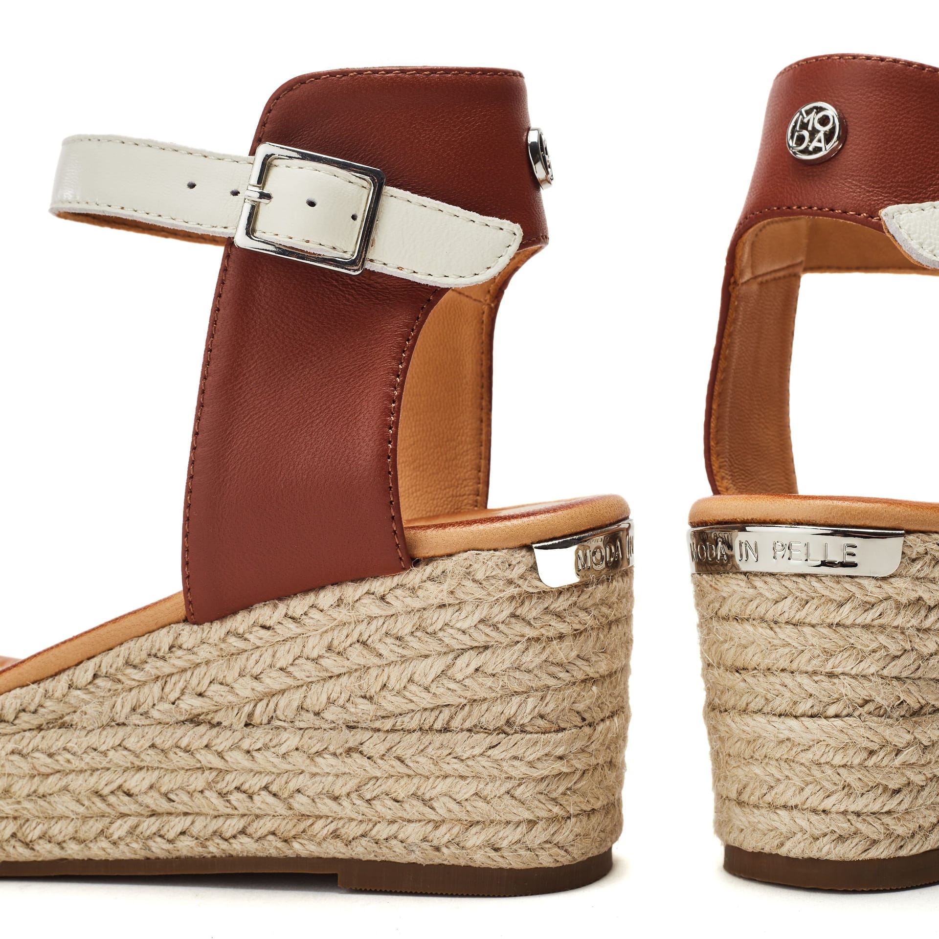 Moda In Pelle Moda In Pelle Women's 'Kolanthia' Leather Wedges in Navy - 4