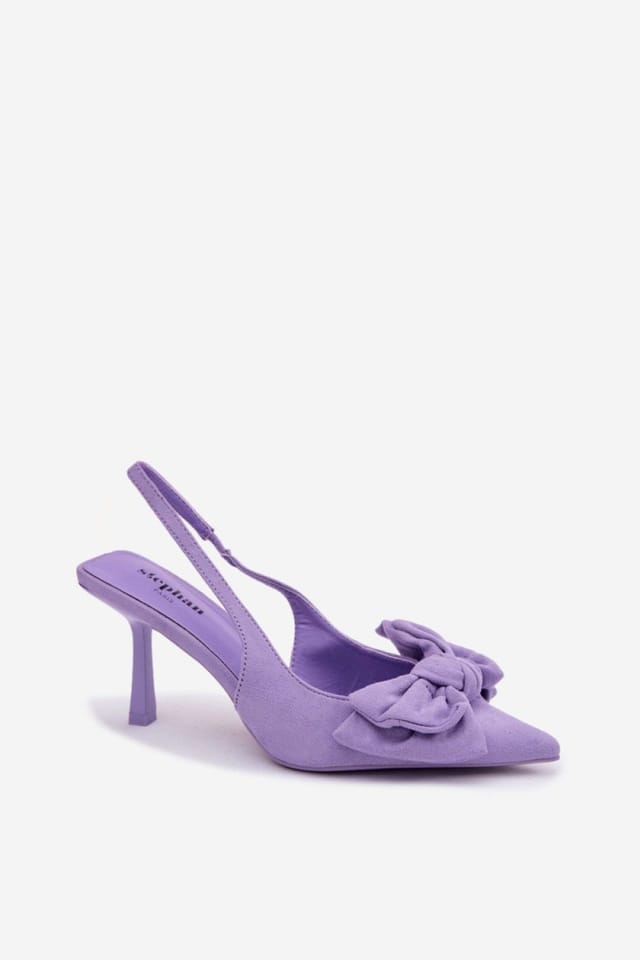 Love Lace Love Lace Women's Bow Front Stiletto Heel Sandals with Pointed Toe Evening in Violet - 2