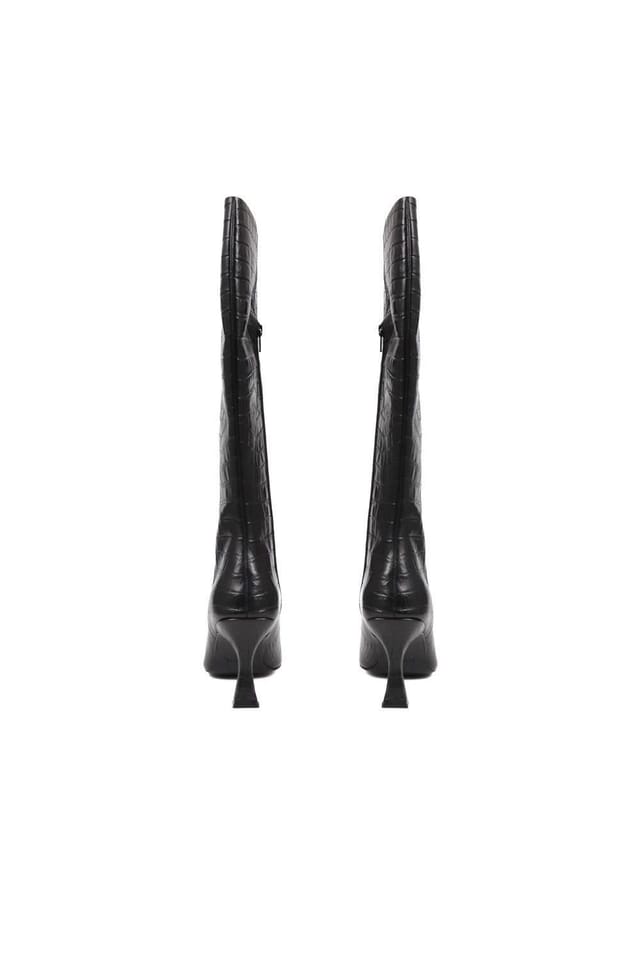 Jones Bootmaker Jones Bootmaker Women's Knee-High Leather Heeled Boots in Black - 3