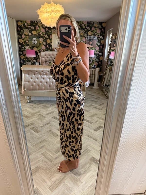 Never Fully Dressed Never Fully Dressed iconic leopard-print Jasper skirt and cami top size L