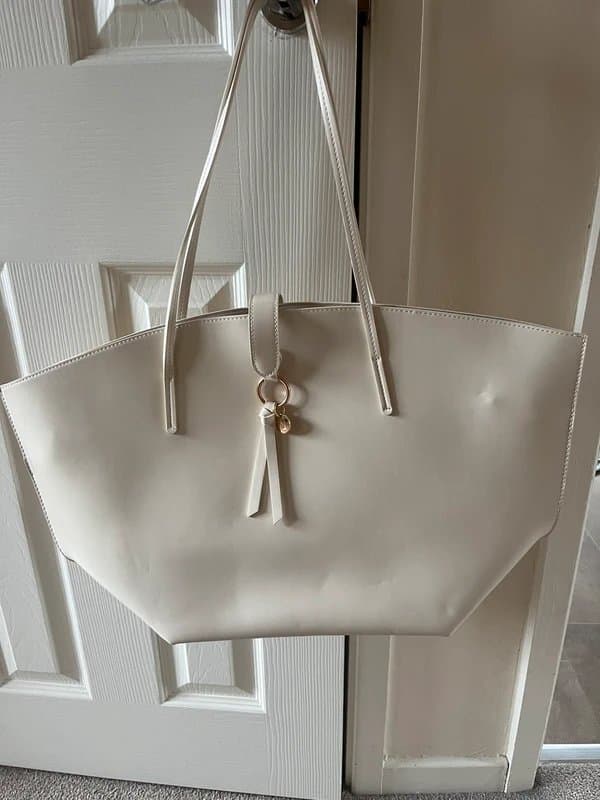 New Look New Look Cream Faux Leather Tote Bag