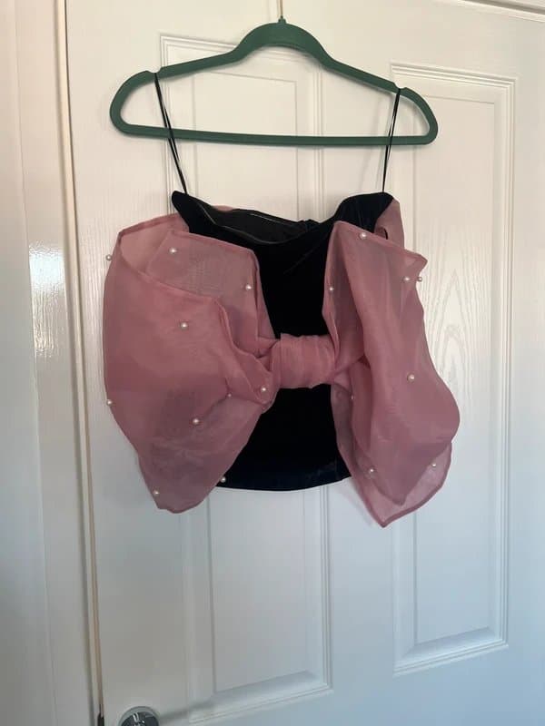 ASOS Asos luxe pearl Bardot top