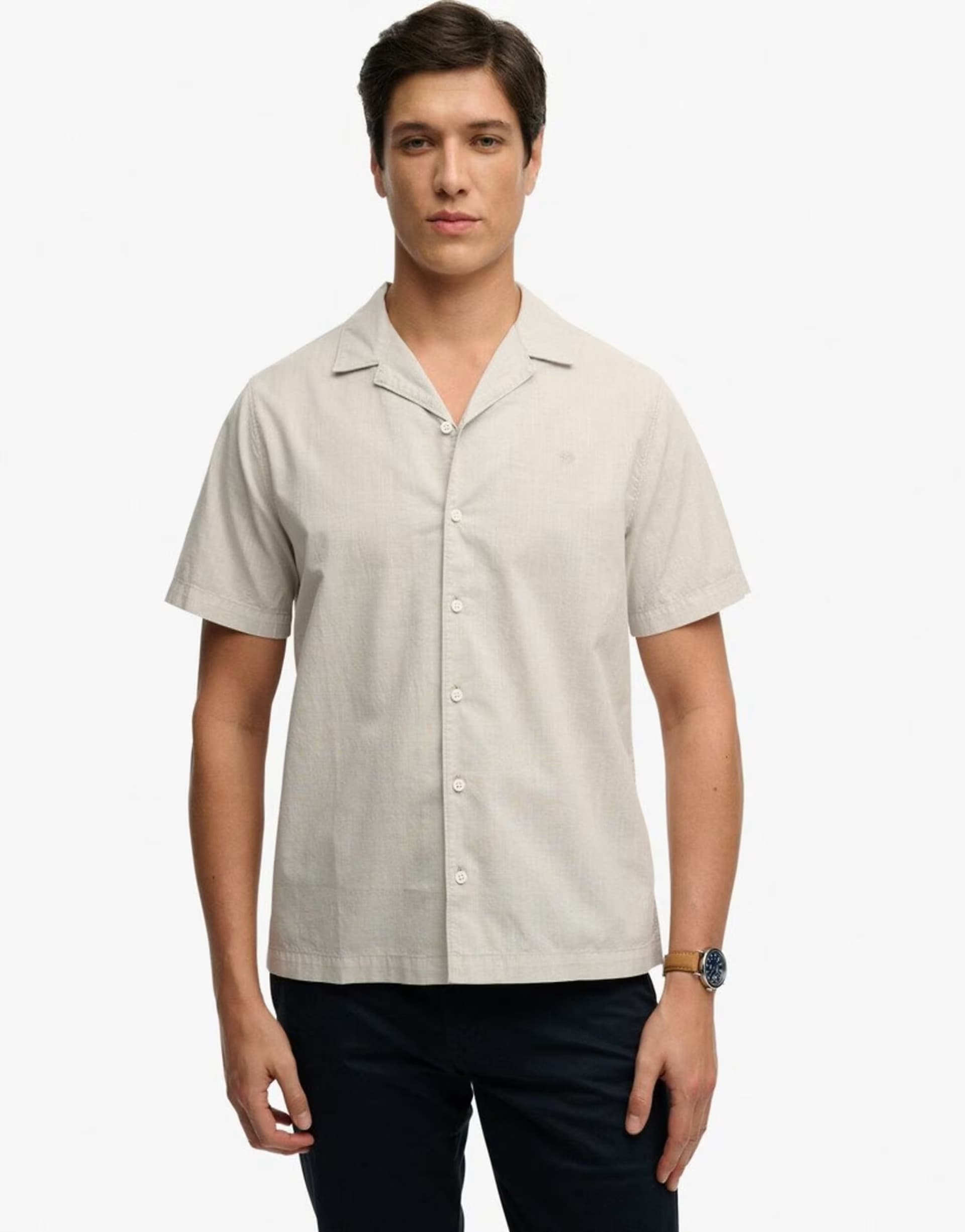 ASOS Superdry Cabana short sleeve shirt in chalk grey