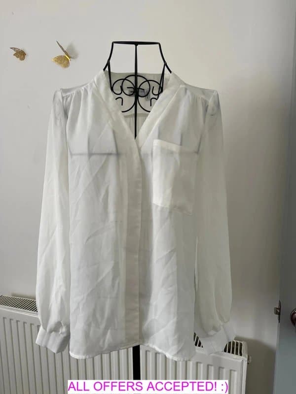 ASOS Design ASOS Design White Chiffon Blouse