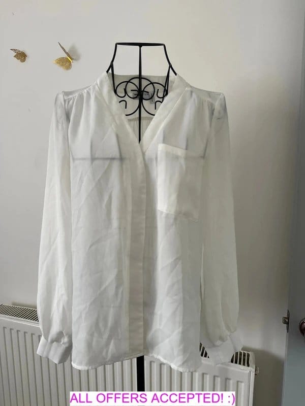 ASOS Design ASOS Design White Chiffon Blouse - 1