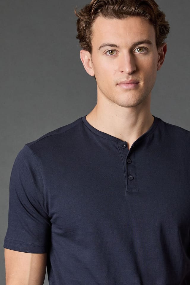 Burton Burton Men's Navy Grandad Neck T-Shirt - 2