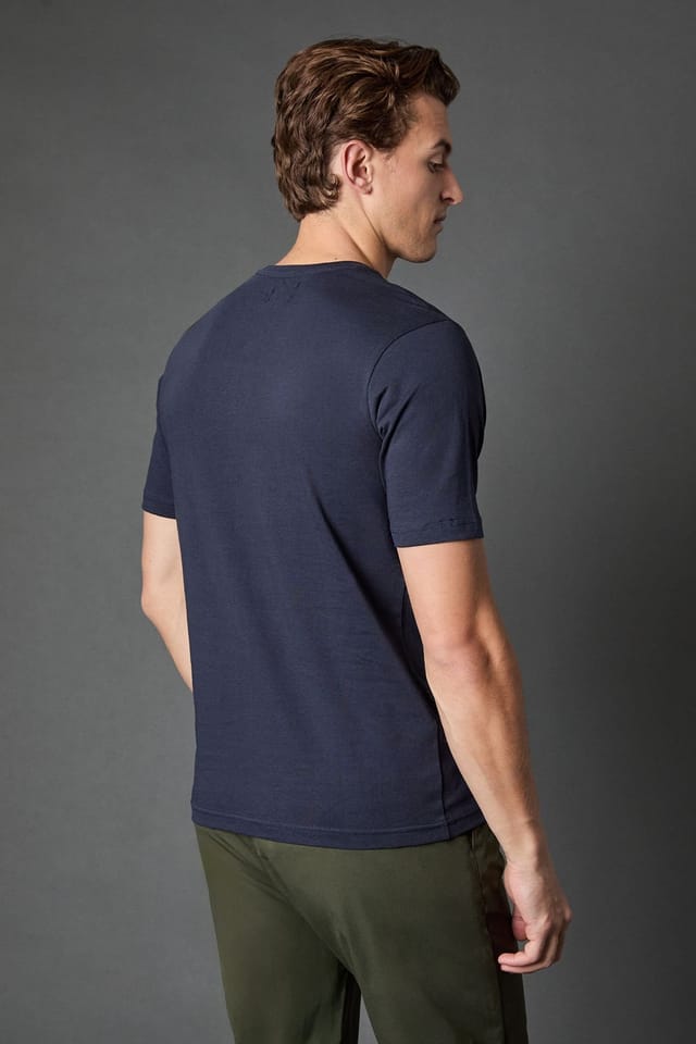 Burton Burton Men's Navy Grandad Neck T-Shirt - 3