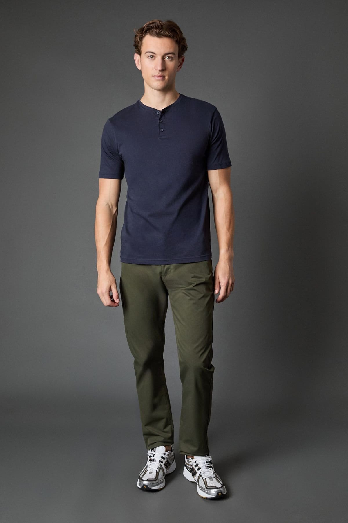 Burton Burton Men's Navy Grandad Neck T-Shirt - 4