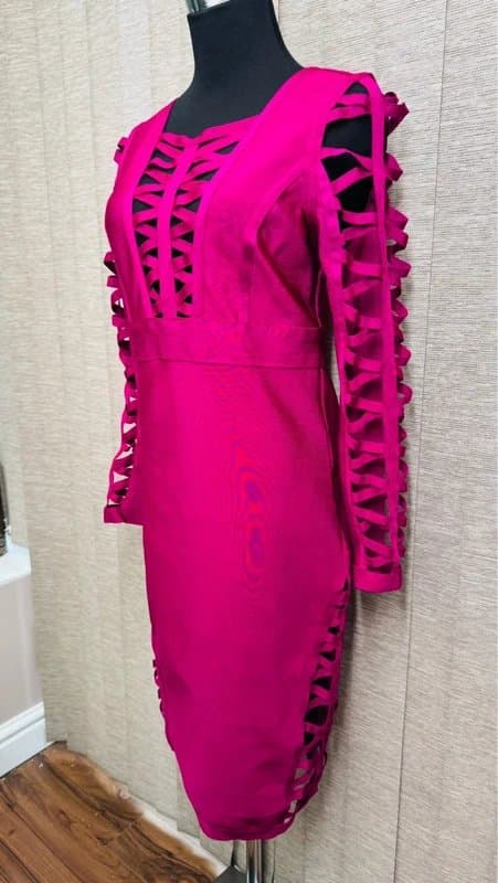Wow Couture wow couture hot pink bandage bodycon dress size L