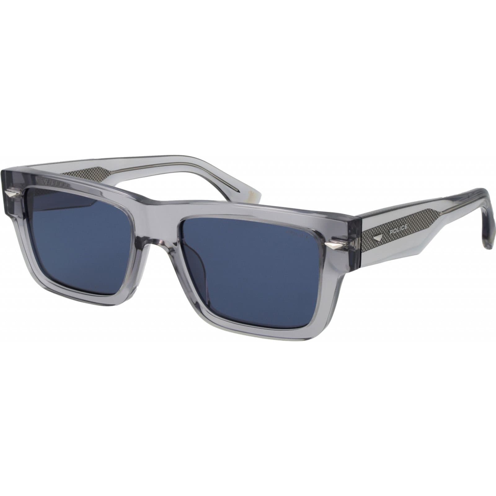 Police Police Men's SPLQ87E 5404G0 Square/Rectangle Sunglasses in Grey