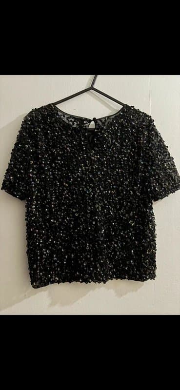 ASOS Sequins embellished black top