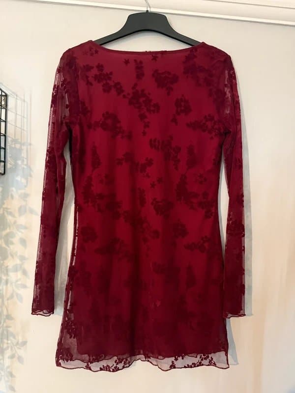 ASOS ASOS burgundy lace backless dress