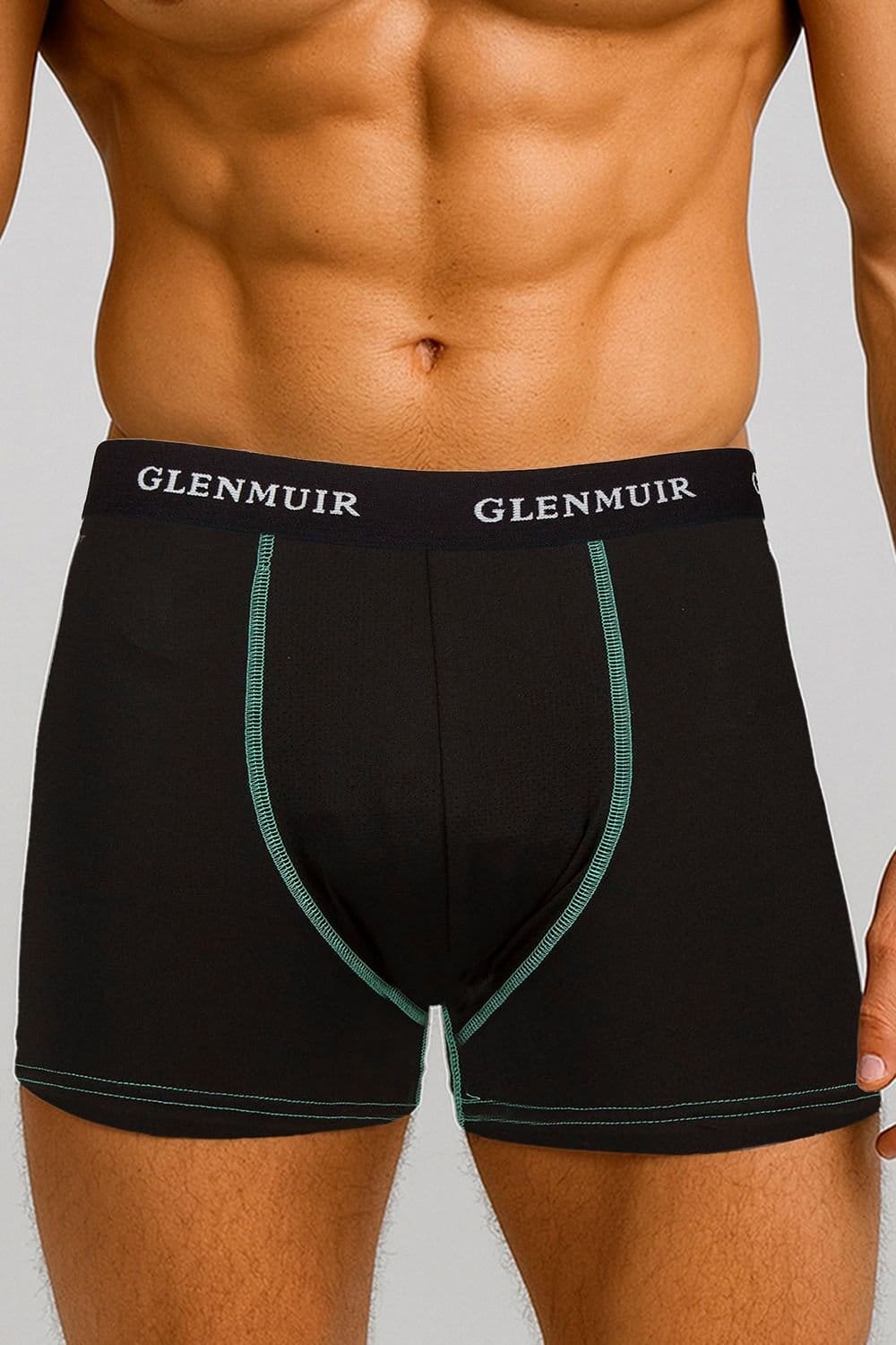Glenmuir Glenmuir Men's 2 Pack Performance Trunks | Breathable Stretch Sports Fit Underwear in Black - 4
