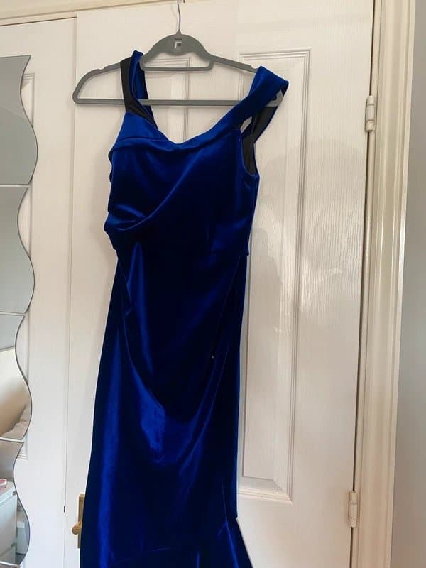 ASOS Velvet navy blue asos midi dress size 12