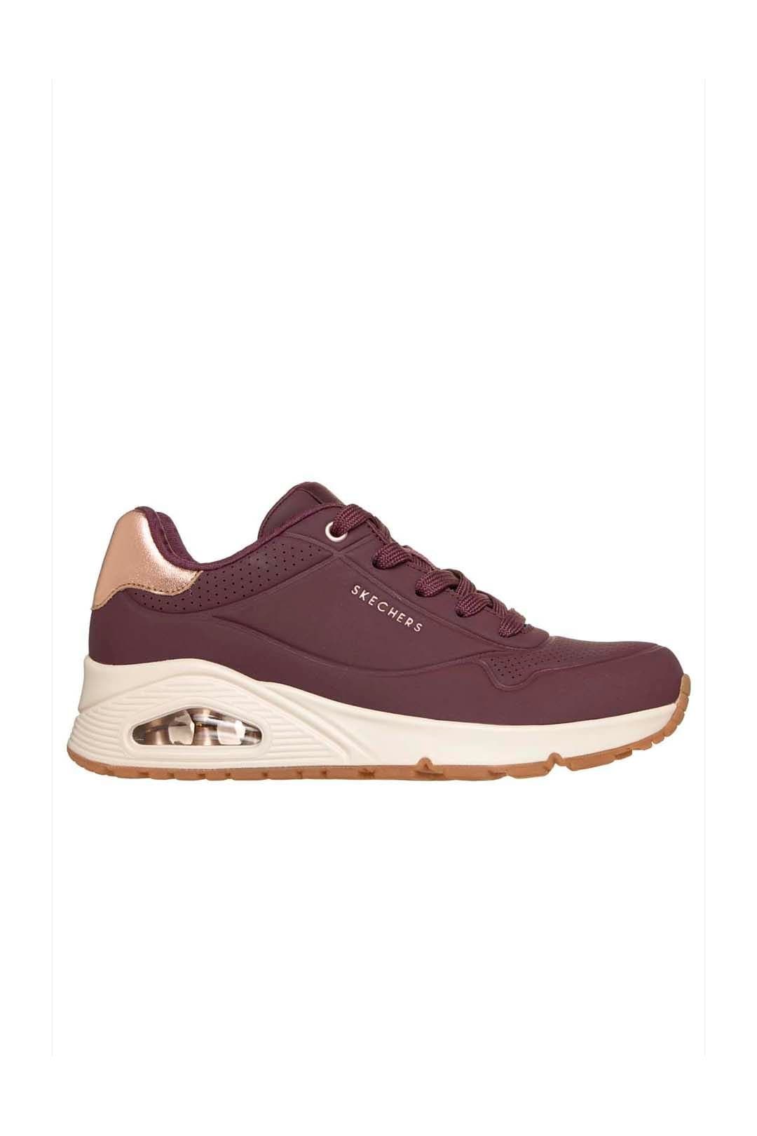 Skechers Skechers Women's Uno Metallic Heel Lace-Up Trainers Purple