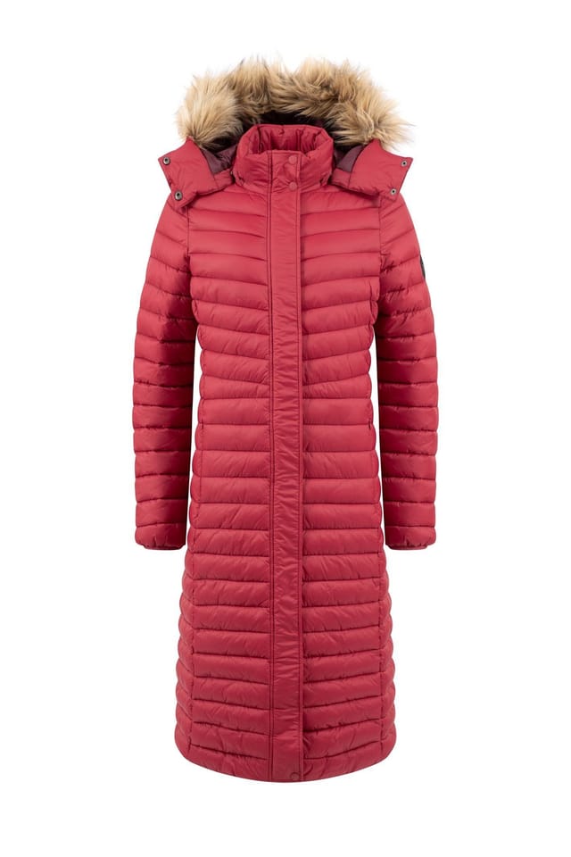 Weird Fish Weird Fish Women's Kempley Lightweight Padded Mid-Line Hooded Jacket in Red - 2