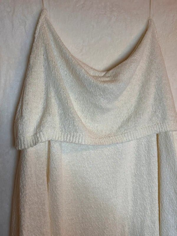 George Billie George Cream Knit Dress Off Shoulder Look Soft Cozy Size XL 20-22 BNWT