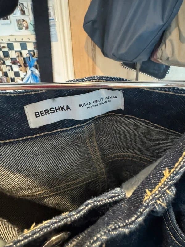 Bershka Wide leg contrast stitch jeans