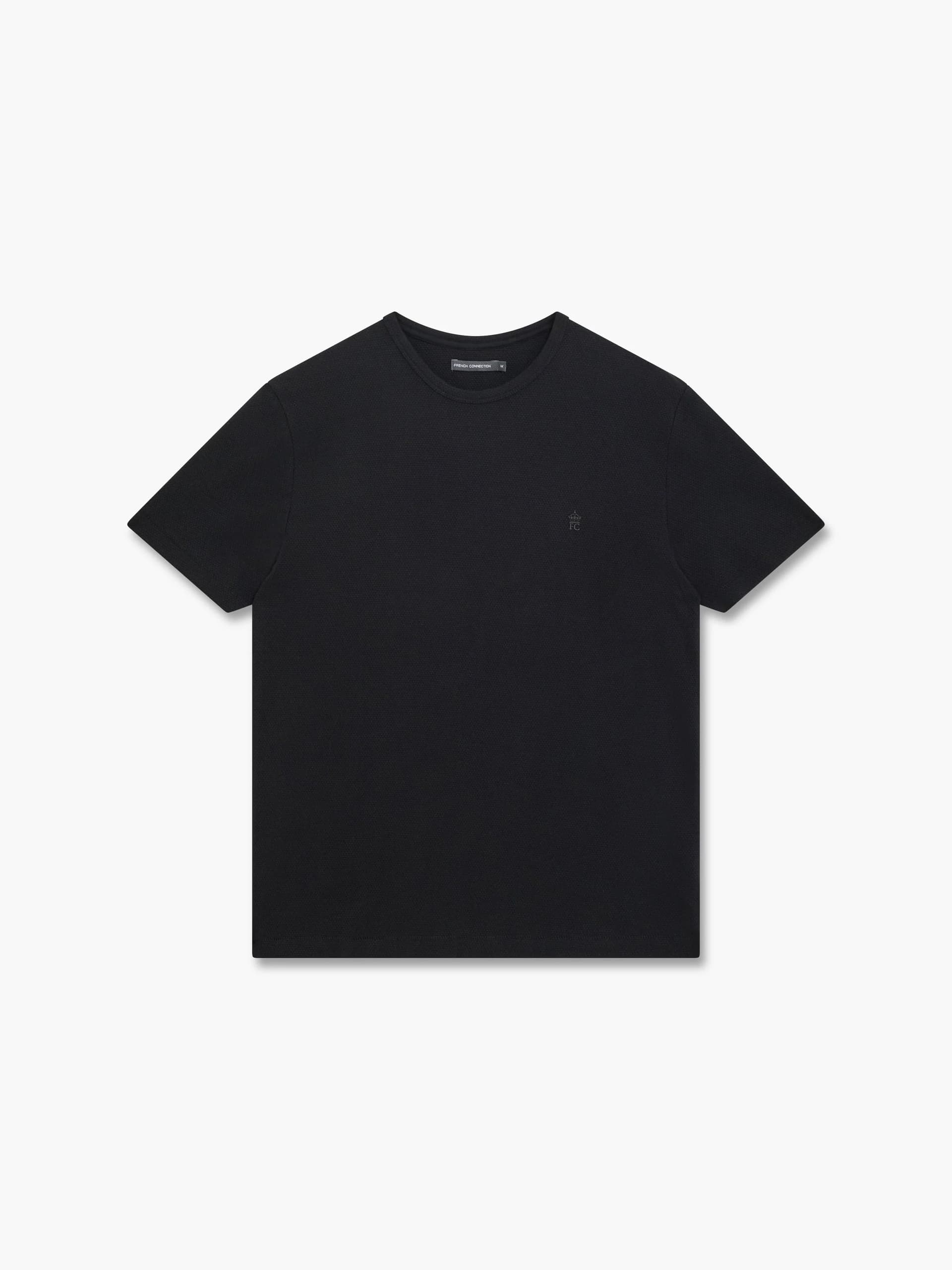 French Connection Popcorn Texture T-Shirt Black
